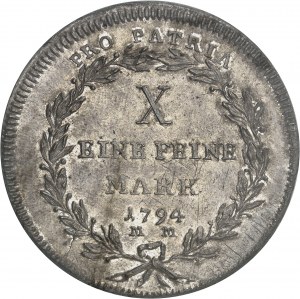 GERMANY Würzburg (bishopric of), François-Louis d'Erthal, prince-bishop (1779-1795). Thaler de convention 1794 MM, W, Würzburg.