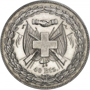 SUISSE - SWITZERLAND Glaris ou Glarus (canton de). 40 batzen, concours de tir de Glarus 1847.