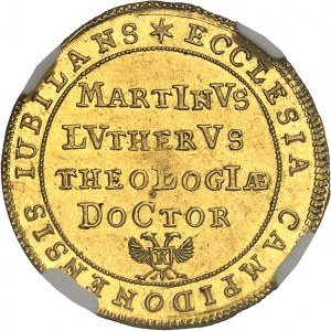 ALLEMAGNE - GERMANY Kempten (ville de). Ducat, commémoration du premier Jubilé de Luther (primus Jubilaeus Lutheranus) 1717.