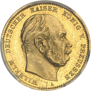 ALLEMAGNE - GERMANY Prusse, Guillaume Ier (1861-1888). 10 mark 1872, A, Berlin.