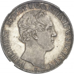ALLEMAGNE - GERMANY Saxe, Frédéric Auguste II (1836-1854). Double thaler (3 1/2 florins) 1851 F, Dresde.