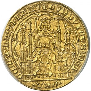 BELGIQUE - BELGIUM Flandres (comté de), Louis de Male (1346-1384). Écu d’or à la chaise et au lion ND (1346-1384), Gand ou Malines.