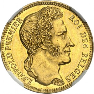 BELGIEN - BELGIUM Leopold I. (1831-1865). 20 francs Or, tranche inscrite en creux, Flan bruni (PROOF) 1835, Bruxelles.
