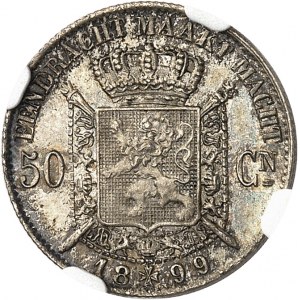 BELGIUM - BELGIUM Leopold II (1865-1909). 50 centimes, Flemish legend 1899, Brussels.