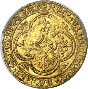 FRANCE / CAPÉTIENS - FRANCE / ROYAL Charles VI (1380-1422). Gold shield with crown, 4th issue ND (1394-1411), Saint-Quentin.