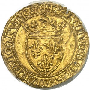 FRANKREICH / CAPETIENS - FRANKREICH / KÖNIG Karl VII. (1422-1461). Écu d'or à la couronne 1er type, 3e émission ND (1424), Mont-Saint-Michel.