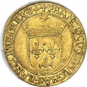 FRANCE / CAPÉTIENS - FRANCE / ROYAL François I (1515-1547). Gold shield with sun, 5th type, 3rd issue ND (1529-1533), Lyon.