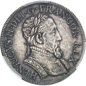 FRANCE / CAPÉTIENS - FRANCE / ROYAL Henri II (1547-1559). Teston au buste lauré, 1er type, frappé au moulin 1557, A, Paris.