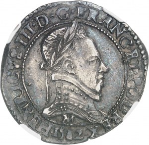 FRANCE / CAPÉTIENS - FRANCE / ROYAL Henri III (1574-1589). Demi-franc au col plat 1582, M, Toulouse.