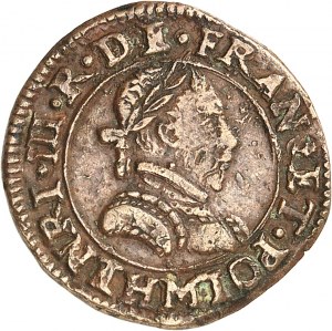 FRANCÚZSKO / CAPÉTIENS - FRANCÚZSKO / KRÁĽOVSKÝ Henrich III (1574-1589). Double tournois ND, M, Toulouse.