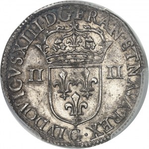 FRANCE / CAPÉTIENS - FRANCE / ROYAL Louis XIII (1610-1643). Quart d’écu, 1er type, avec l’écu de face 1643, G, Poitiers.