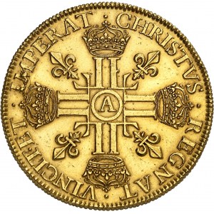 FRANCE / CAPÉTIENS - FRANCE / ROYAL Louis XIII (1610-1643). Essai de dix louis d'or (100 livres) à la tête laurée 1640, A, Paris.
