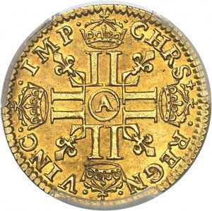 FRANCE / CAPÉTIENS - FRANCE / ROYAL Louis XIII (1610-1643). Half-louis d'or à la mèche longue et croisette 1642, A, Paris.