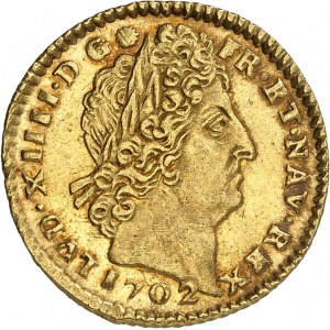 FRANCE / CAPÉTIENS - FRANCE / ROYAL Louis XIV (1643-1715). Louis aux huit L et aux insignes, flan neuf 1702, S, Reims.