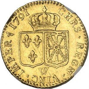 FRANCE / CAPÉTIENS - FRANCE / ROYAL Louis XVI (1774-1792). Louis d'or à la tête nue 1791, 2d semester, W, Lille.