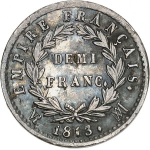 FRANCE - FRANCE Premier Empire / Napoléon Ier (1804-1814). Demi-franc Empire 1813, MA, Marseille.