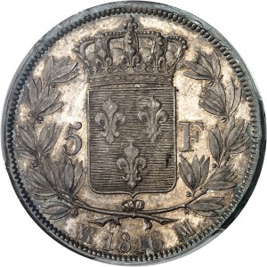 FRANCE - FRANCE Louis XVIII (1814-1824). 5 francs nude bust 1816, MA, Marseille.