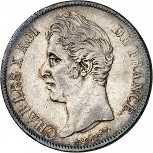 FRANCE - FRANCE Charles X (1824-1830). 5 francs, 2nd type 1828, MA, Marseille.