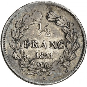FRANCE - FRANCE Louis-Philippe Ier (1830-1848). 1/2 franc 1831, MA, Marseille.