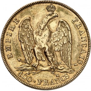 FRANCE - FRANCE Premier Empire / Napoléon Ier (1804-1814). Essai en bronze doré au module de 100 francs 1807, par Vassallo, Frappe spéciale (SP) 1807 (1841-1842), Paris.