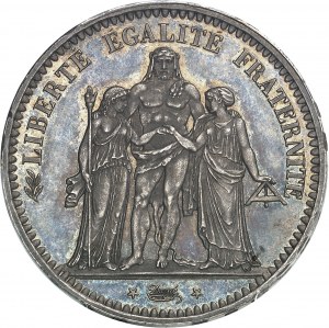 FRANCE - FRANCE IIe République (1848-1852). 5 francs Hercule, Flan bruni (PROOF) 1849, A, Paris.