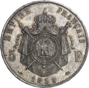 FRANCE - FRANCE Second Empire / Napoléon III (1852-1870). 5 francs bare head 1858, A, Paris.