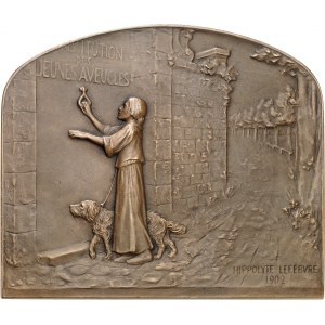 FRANCE - FRANCE IIIe République (1870-1940). Médaille, Jeunes aveugles par Hippolyte Lefebvre, SAMF n° 185 1902, Paris.