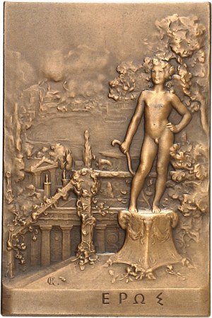 FRANCÚZSKO - FRANCÚZSKA Tretia republika (1870-1940). Medaila, Helena v troskách Tróje, René Grégoire, SAMF č. 108 1909, Paríž.