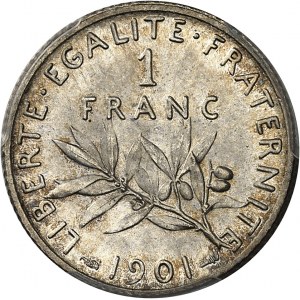FRANCE - FRANCE IIIe République (1870-1940). 1 franc Semeuse 1901, Paris.