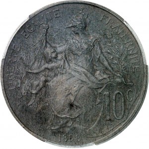FRANCE - FRANCE IIIe République (1870-1940). Piéfort de 10 centimes Daniel-Dupuis, daté, Frappe spéciale mate (SP MATTE) 1898, Paris.