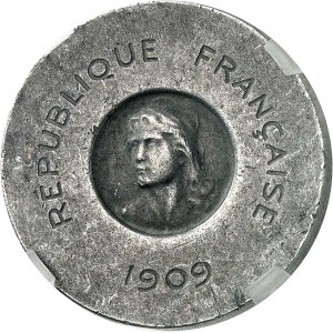 FRANCE - FRANCE IIIe République (1870-1940). Essai-piéfort de 25 centimes François Rude, Frappe spéciale (SP) 1909, A, Paris.