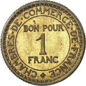 FRANCE - FRANCE IIIe République (1870-1940). Essay of 1 franc Chambres de commerce, without signature nor different nor BR. AL, Frappe spéciale (SP) 1920, Paris.