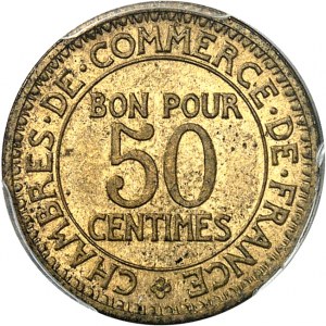 FRANCE - FRANCE IIIe République (1870-1940). Essay-piéfort of 50 centimes Chambres de commerce, without signature nor different nor BR. AL, Frappe spéciale (SP) 1920, Paris.