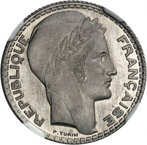 FRANCIE - FRANCIE Třetí republika (1870-1940). Zkušební ražba 5 franků Turín v niklu 1929, Paříž.