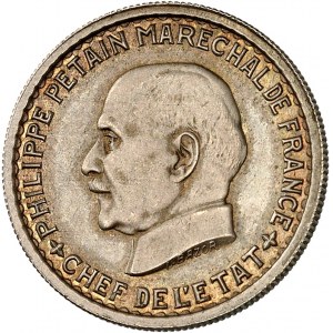 FRANCE - FRANCE État Français (1940-1944). Essai de 5 francs Pétain, 1er type, en bronze-nickel, Frappe spéciale (SP) 1941, Paris.