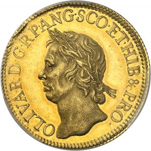 GRAN BRETAGNA - REGNO UNITO Oliver Cromwell (1653-1658). Grosso da 20 scellini, flan brunito (PROOF) 1656, Londra.