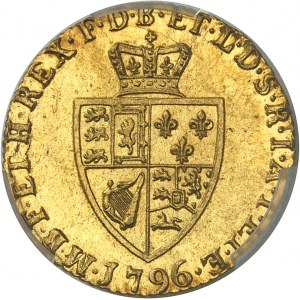 VEĽKÁ BRITÁNIA - SPOJENÉ KRÁĽOVSTVO Juraj III (1760-1820). Polovičná Guinea, 5. hlava 1796, Londýn.