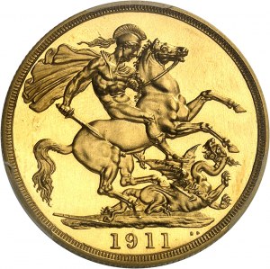 GREAT BRITAIN - UNITED KINGDOM George V (1910-1936). 2 sovereigns (2 pounds), Flan bruni (PROOF) 1911, London.