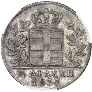 GRÉCKO - Oton I. (1832-1862). 1/2 drachmy 1833, Mníchov.