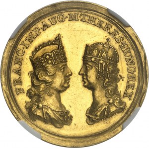 HONGRIE - HUNGARY François Ier de Habsbourg-Lorraine (1745-1765). Médaille au module de 3 ducats, visite des mines de Basse-Hongrie, par Matthäus Donner 1751, Vienne.