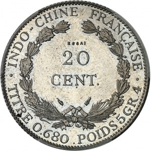 INDOCHINE - INDOCHINA IIIe République (1870-1940). Essai de 20 cent(ièmes) en cupro-nickel, tranche striée, Frappe spéciale (SP) 1937, Paris.