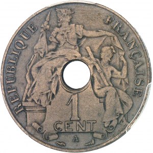 INDOCHINE - INDOCHINA IIIe République (1870-1940). Essai-piéfort de 1 cent, en bronze, flan mat, Frappe spéciale (SP) 1908, A, Paris.