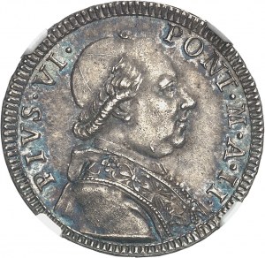 ITALY - ITALY Vatican, Pius VI (1775-1799). Double giulio or 1/5 ecu 1776 - Year II, Rome.