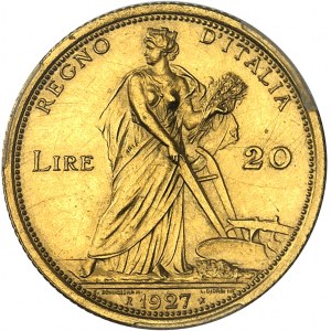 ITALIE - ITALY Victor-Emmanuel III (1900-1946). 20 lire Or (ESPOSIZIONE INTERNAZIONALE AGRICOLA INDUSTRIALE), frappe de collection 1927, R, Rome.