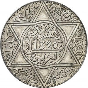 MOROCCO - MOROCCO Abdül Aziz I (1894-1908). 10 dirhams (rial) AH 1320 (1902), Berlin.
