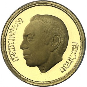 MAROC - MOROCCO Hassan II (1961-1999). 250 dirhams Or, Flan bruni (PROOF) 1975 - AH 1395.