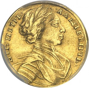 RUSSIE - RUSSIA Pierre Ier le Grand (1689-1725). Ducat ou chervonetz 1712 DL, Moscou (red mint).