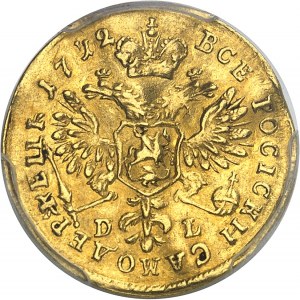 RUSSIE - RUSSIA Pierre Ier le Grand (1689-1725). Ducat ou chervonetz 1712 DL, Moscou (red mint).