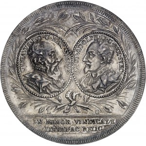 SUÈDE - SWEDEN Frédéric Ier (1720-1751). Riksdaler, sans signature, bicentenaire de la Guerre suédoise de libération menée par Gustave Ier Vasa 1721 LC, Stockholm.