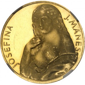 TCHÉCOSLOVAQUIE - CZECHOSLOVAKIA République socialiste tchécoslovaque (1948-1990). Médaille au module du ducat, Josef Manes, Flan bruni (PROOF) 1971, Kremnitz.